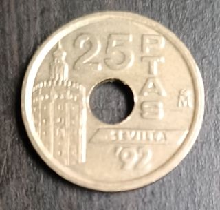 Moneda de 25 pesetas Expo Sevilla 1992