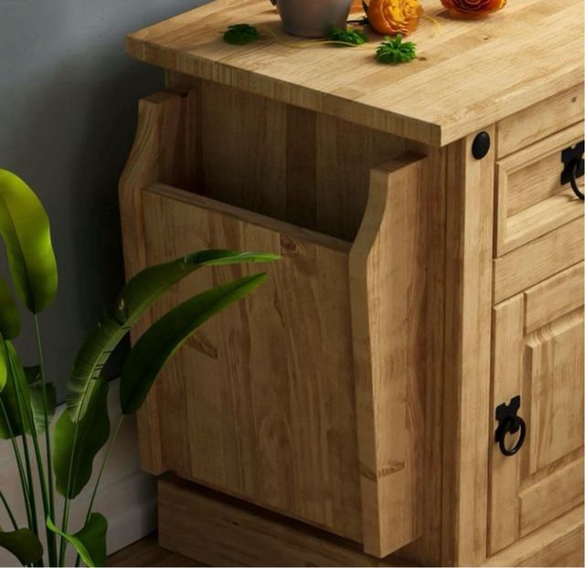 OFERTA! Mesita de noche de madera de pino Corona