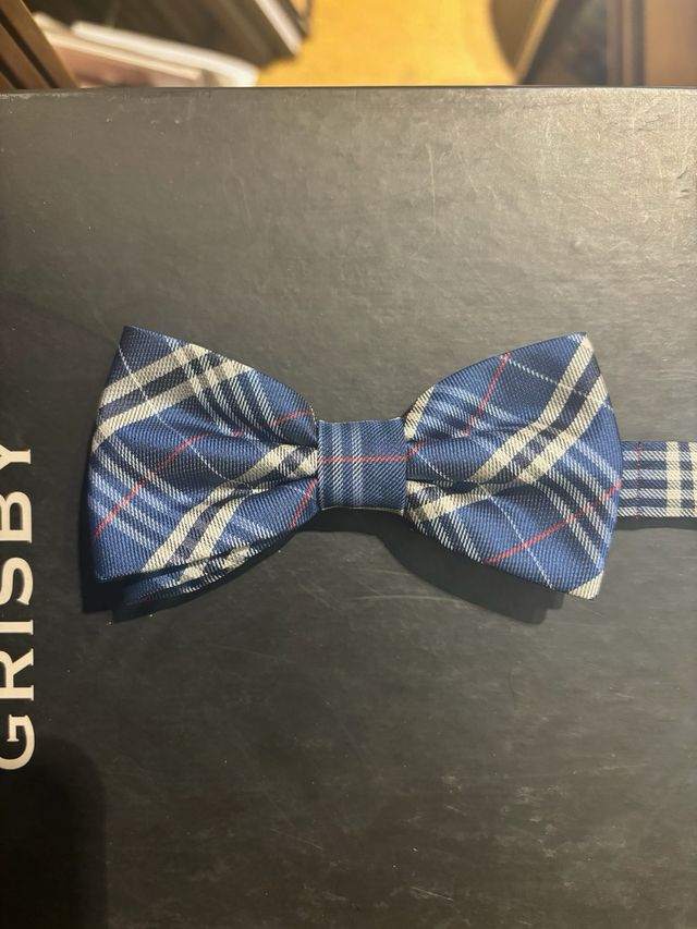 Pajarita azul cuadros