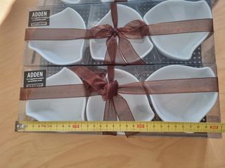 9 ciotole e 9 cucchiaini in ceramica shabby chic