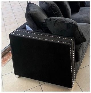 Sofa Vintage en terciopelo negro