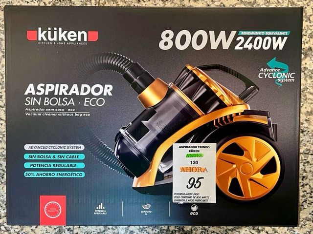 Aspiradora trineo ciclonica 800w