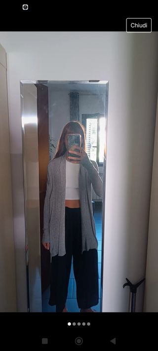 Cardigan grigio lungo Tiramisú