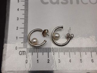 pendientes plata 925mm con piedra con perla