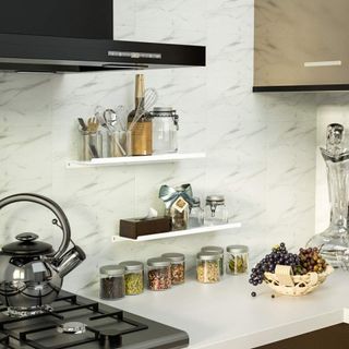 Juego de 3 estantes flotantes de metal para pared