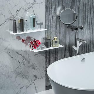 Juego de 3 estantes flotantes de metal para pared