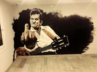 mural pintor grafiti rotulación a mano arte cartel
