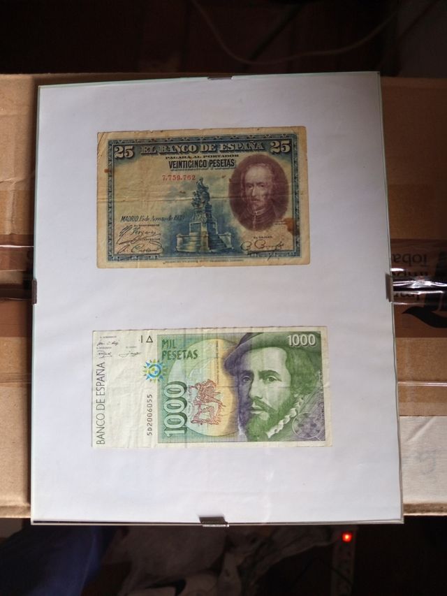 Billete 25pts 1928 + billete 1.000pts