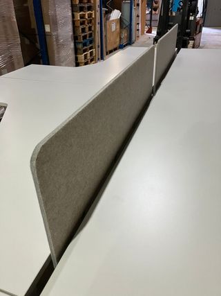 Mesa coworking JG GROUP color gris con cajoneras