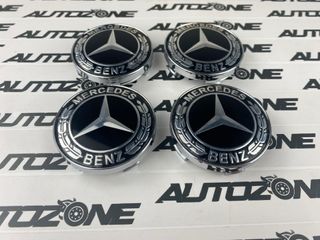 Emblema Mercedes Benz negro 60 mm para llantas (N)