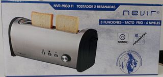 Tostadora NEVIR 2 Rebanadas – Ranura Ancha, 800W
