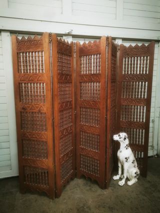 Antiguo biombo madera. Hrande