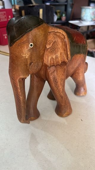 FIGURA ELEFANTE TALLADA MADERA