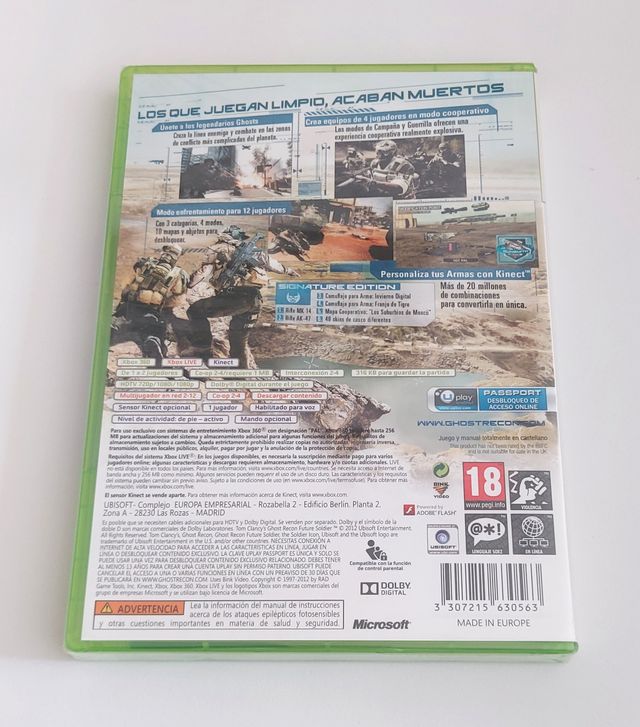 GHOST RECON FUTURE SOLDIER XBOX 360 PRECINTADO