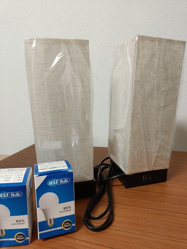 Lampada da comodino multifunzione,dimmerabile,2 pc