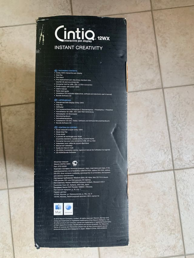 Wacom Cintiq 12WX penna interattiva display tablet