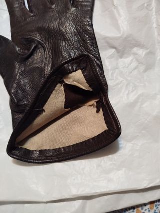 guantes piel marrón, talla 6 3/4