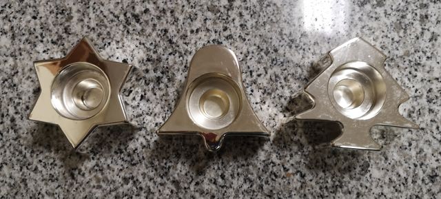 3 posavelas navideñas con baño de plata La Caixa