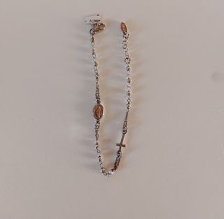 Pulsera rosario plata de Ley