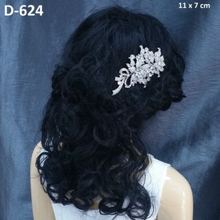Increíble Tocado Pedrería Novia Fiesta 