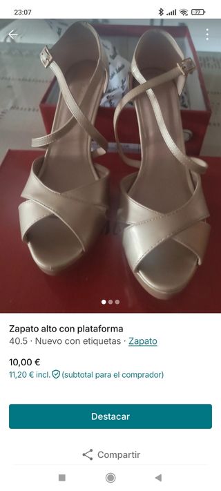 Zapatos Sra con plataforma dorados