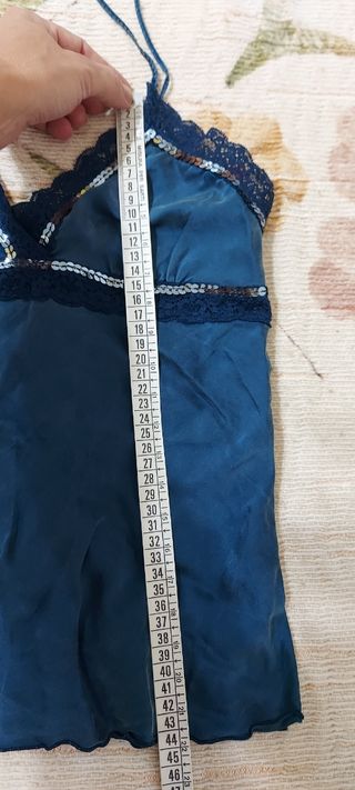 Top Carla G. Taglia 40 in seta, pizzo , paillettes