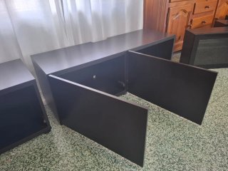 Mueble modulable salón Ikea Besta negro marrón