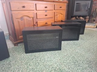 Mueble modulable salón Ikea Besta negro marrón