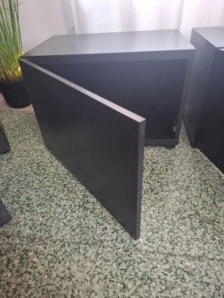 Mueble modulable salón Ikea Besta negro marrón