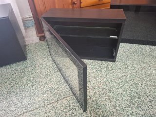 Mueble modulable salón Ikea Besta negro marrón