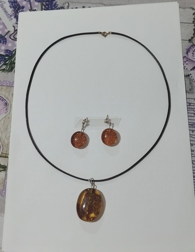 Conjuntos collar y pendientes ambar