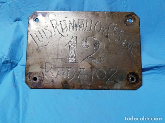 VECCHIA LAMIERA DI LUIS RAMALLO DE BADAJOZ