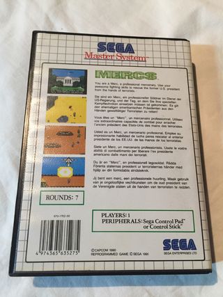 Mercs Videojuego Master System Sega