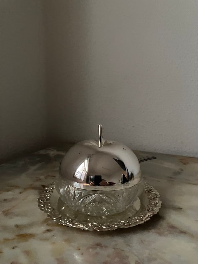 Azucarero cristal forma manzana