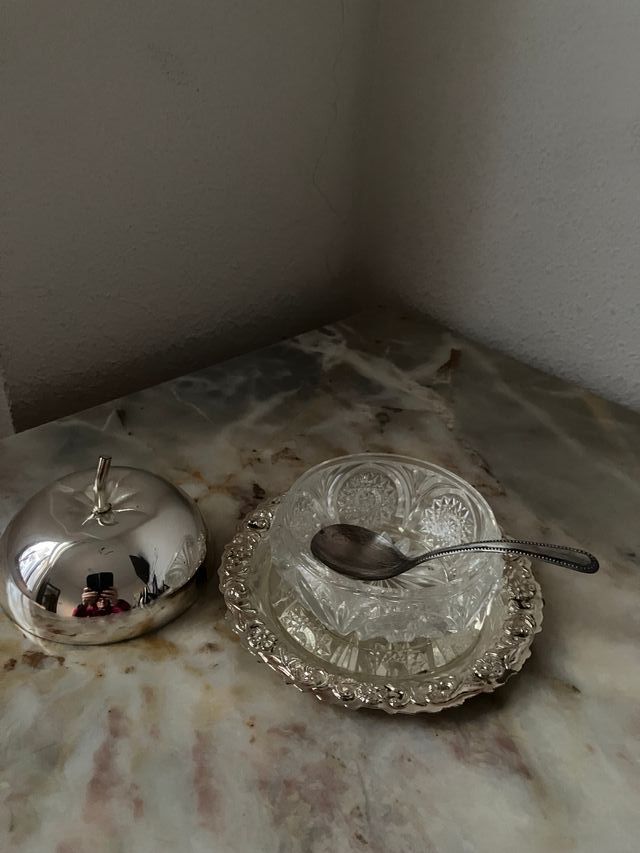 Azucarero cristal forma manzana