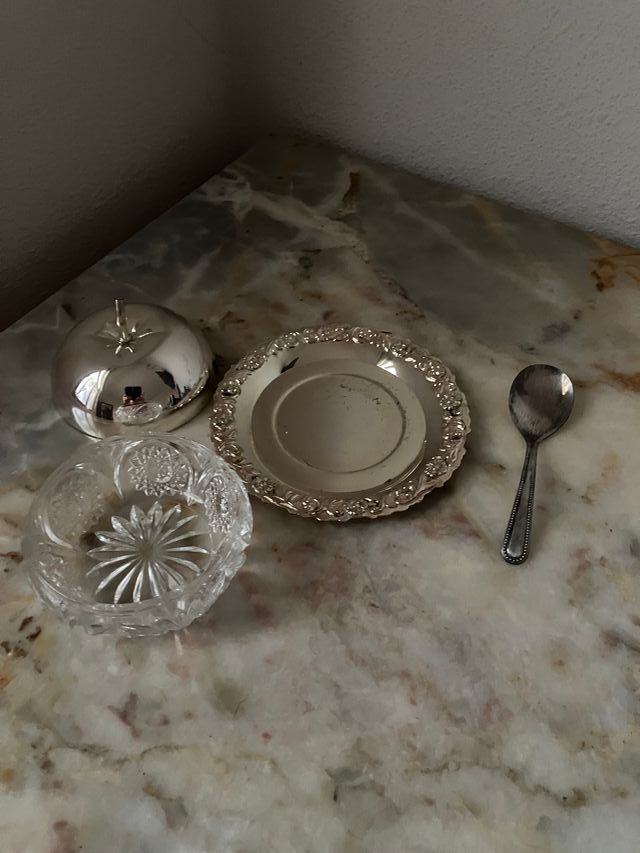 Azucarero cristal forma manzana