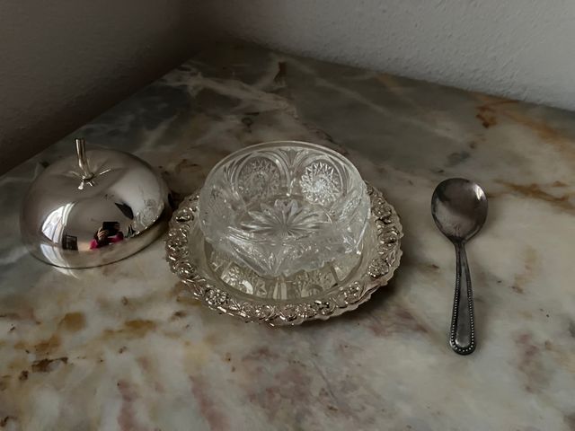 Azucarero cristal forma manzana