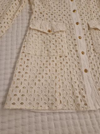 Vestido Bordados blanco Zara S
