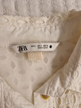 Vestido Bordados blanco Zara S