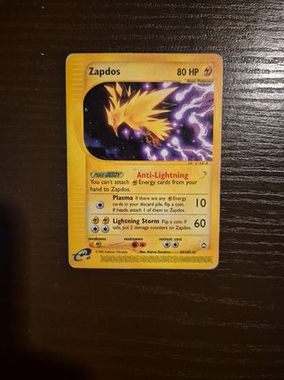 Carta Pokemon Zapdos Aquapolis ENG