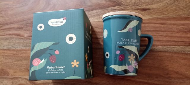 Tazza infusiera Neavita ceramica verde con filtro