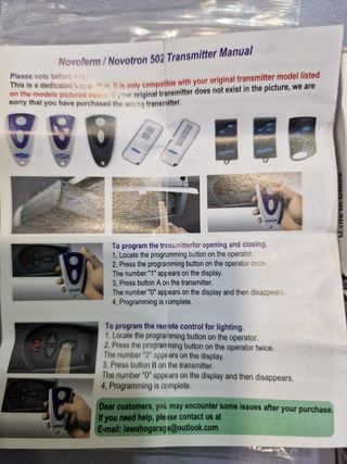 Nosotros 502 Mandos universales para puerta Garaje