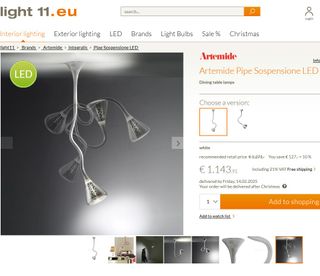 Lámpara de suspensión Artemide-Pipe