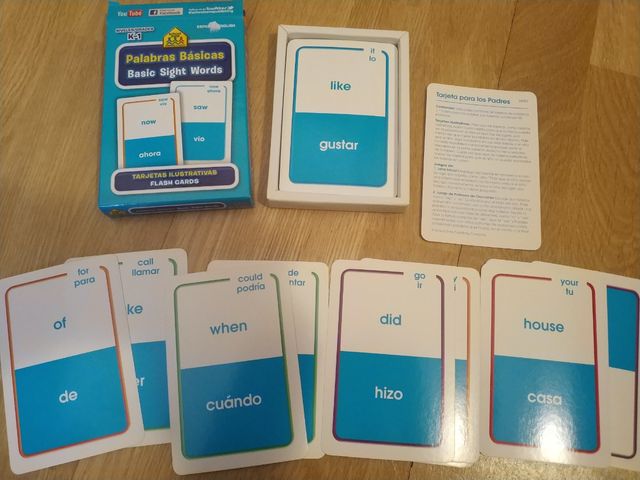 Tarjetas palabras básicas inglés leveK1