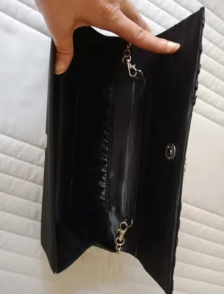 Bolso/cartera de mano raso negra
