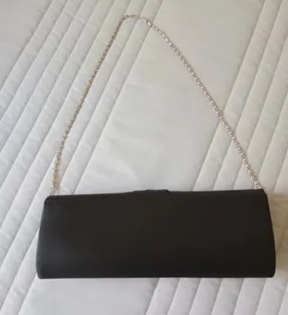 Bolso/cartera de mano raso negra Jaclín