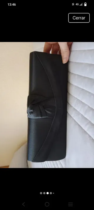 Bolso/cartera de mano raso negra Jaclín