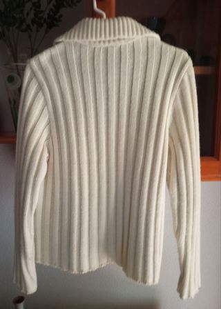 Chaqueta de lana, napa y pelitos
