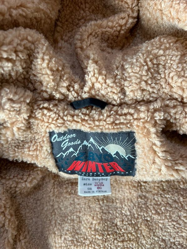 Piumino imbottito simil lana 9/12 mesi 80 cm nero