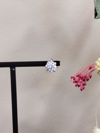 Pendientes oro blanco 18k y circonitas 